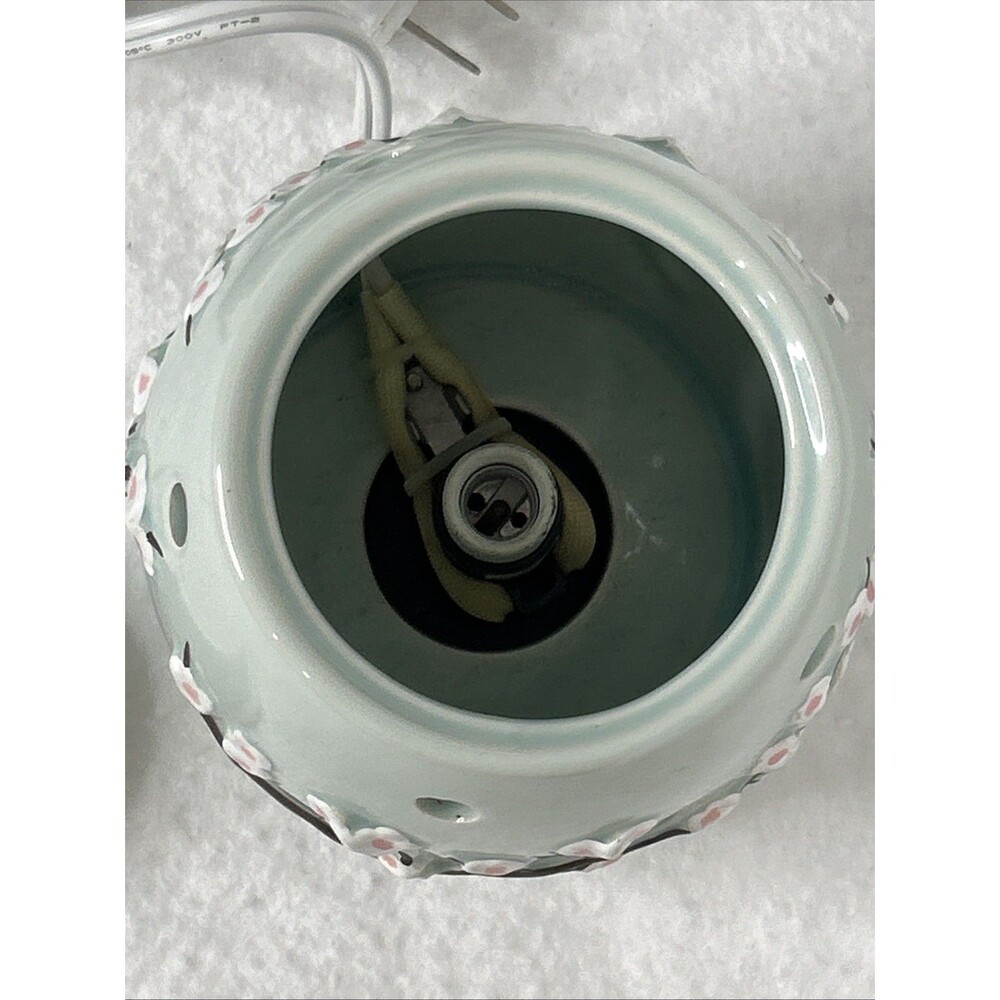 Scentsy Aqua Blue Cherry Blossom Portable Electric Wax Warmer Retired Boho Decor - Picture 4 of 6